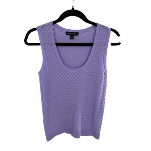 Ann Taylor Lavender Knit Mesh Tank Top Women's XS Scoop Neck Sleeveless Sweater